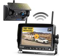 DVKNM Magnetic Solar Wireless Backup Camera HD1080P 3 Mins DIY Installation DVR 7" IPS Monitor Rechargeable Reverse Camera System for Hitching Gooseneck Horse Trailer Fifth Wheels/Car RV Camper AP7