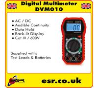 DVM010 Digital Multimeter AC/DC, Resistance, Continuity, CAT III 600V
