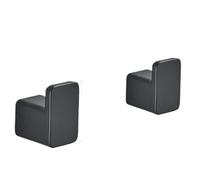 DVMSIEF Coat Hooks Space Aluminum Painted Hook Robe Hooks Clothes Wall Mounted Hanger Door(2 piece black-01)