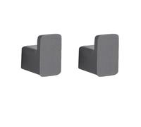 DVMSIEF Coat Hooks Space Aluminum Painted Hook Robe Hooks Clothes Wall Mounted Hanger Door(2 piece grey-01)