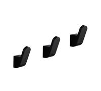 DVMSIEF Coat Hooks Space Aluminum Painted Hook Robe Hooks Clothes Wall Mounted Hanger Door(3 Pieces Black)