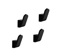 DVMSIEF Coat Hooks Space Aluminum Painted Hook Robe Hooks Clothes Wall Mounted Hanger Door(4 piece Black)
