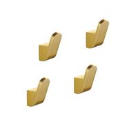 DVMSIEF Coat Hooks Space Aluminum Painted Hook Robe Hooks Clothes Wall Mounted Hanger Door(4 piece Gold)
