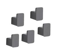DVMSIEF Coat Hooks Space Aluminum Painted Hook Robe Hooks Clothes Wall Mounted Hanger Door(5 piece Grey)