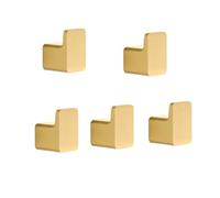 DVMSIEF Coat Hooks Space Aluminum Painted Hook Robe Hooks Clothes Wall Mounted Hanger Door(5 piece gold-01)