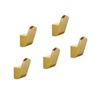 DVMSIEF Coat Hooks Space Aluminum Painted Hook Robe Hooks Clothes Wall Mounted Hanger Door(5 piece Gold)