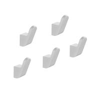 DVMSIEF Coat Hooks Space Aluminum Painted Hook Robe Hooks Clothes Wall Mounted Hanger Door(5 piece White)