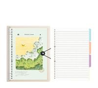 DVMSIEF Notebook Art Little Fresh Loose Leaf Removable Notebook Stationery Office Supplies(G Horizontal line,A4)