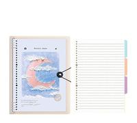 DVMSIEF Notebook Art Little Fresh Loose Leaf Removable Notebook Stationery Office Supplies(H Horizontal line,A5)