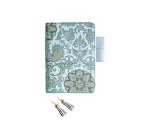 DVMSIEF Notebook Blue Flower Notebook Tassel Mark Hand Account Book Lattice Small Fresh Creative Diary(A6)
