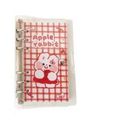 DVMSIEF Notebook Hand Account Loose-leaf Notebook Set Girl Heart Detachable Coil Book Notepads Stationery(Apple Rabbit)