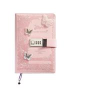 DVMSIEF Password Book A5 Retro Password Notebook with Lock Journals Thicken Hand Ledger Handbook Notepad Diary Binder Stationery(A-135x200mm-line)