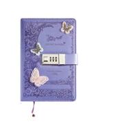 DVMSIEF Password Book A5 Retro Password Notebook with Lock Journals Thicken Hand Ledger Handbook Notepad Diary Binder Stationery(B-135x200mm-line)