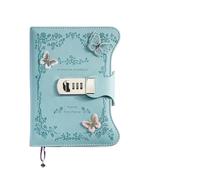 DVMSIEF Password Book A5 Retro Password Notebook with Lock Journals Thicken Hand Ledger Handbook Notepad Diary Binder Stationery(C-135x200mm-grid)