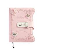 DVMSIEF Password Book A5 Retro Password Notebook with Lock Journals Thicken Hand Ledger Handbook Notepad Diary Binder Stationery(E-135x200mm-line)