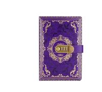 DVMSIEF Password Book A5 Vintage PU Notebook Password Notepad Privacy Record Secret Office Stationery Leather Diary Supplies(Purple)
