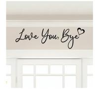 DVNB Shop Wall Art Decor - 3mm Ply Wood Love You Bye Sign for Wall Decoration for Living Room Comes with Double Sided Strong Tape, Black Wall Art for Hallway Decor, Love Letters for Home Decoration