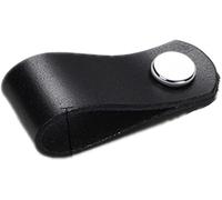 dvnFWKc 4Pcs Layer Cowhide Leather Handle Wardrobe Door Drawer Furniture Leather Handles(Silver,60mm)