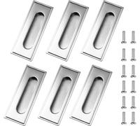 dvnFWKc Cabinet Pulls, Cabinet Drawer Edge Handle, Hidden knob Stainless Steel Rectangular Embedded Handle
