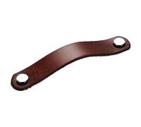 dvnFWKc Leather Cabinet Pulls, 4Pcs Brown Top Layer Cowhide Copper Head Drawer Leather Handle Furniture Handles
