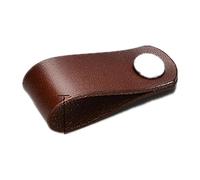 dvnFWKc Leather Cabinet Pulls, 4Pcs Brown Top Layer Cowhide Copper Head Drawer Leather Handle Furniture Handles