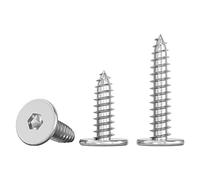 dvnFWKc Screws Assortment Kit, M2 M2.6 M3 M4 M5 M6 CM 304 Stainless Steel Hex Hexagon Socket Ultra Thin Super Low Flat Head Tapping Screw(5mm,M2 20Pcs)