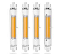 Dvnoua R7S Bulb 118mm LED Dimmable Warm White (300W Equivalent), R7S Bulb 118mm LED Dimmable Cool White 6000K 3000LM, Flicker-Free, 360° Light Angle, Energy Saving R7s Floodlight, 4 Pack