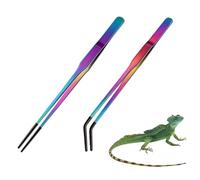 DVOFU 2 PCS Lizards Feeder Tools Reptile Long Feeding Tongs Reptile Snake Feeding Fish Tank Plants Tool Long Feeding Tweezers for Hamsters Tongs Straight/Curved Anti-Slip Tweezers