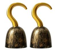 DVOFU 2pcs Gold Pirate Hooks Captain Hook Hands Halloween Captain Hook Costume Accessory for Halloween Party Stage Performance Masquerade