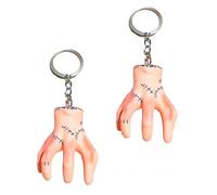 DVOFU 2PCS Wednesday Keychains Horror Keyrings Wednesday Icon 3D Thing-Icon Keychain Hand Accessory Keychains Family Fake Cosplay Hand Scary Keychain Props for Halloween Easter