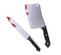 DVOFU 2Pieces Halloween Bloody Fake Knife Plastic Classic Horror Prank Props Halloween Killer Party Fancy Dress Costume Accessory for Novelty Toy Adult Cosplay