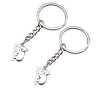 DVOFU 2Pieces Koala Keyring Antique Silver Animal Keychain Cute Bag Backpack Charm Accessories for Women Men Gifts