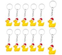 DVOFU Duck Keychains Little Yellow Duck Keychains Christmas Cute Decorative Pendants Inspirational Gifts Team Xmas Party Favors for Kids (12)