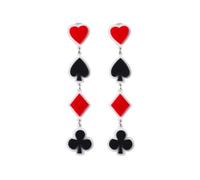 DVOFU Spades Star Earrings Geometric Playing Cards Earrings Women's Creative Dangle Earring for Queen of Hearts Accessories