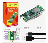 DVOZVO Raspberry Pi Pico W with Pre-Soldered Pin Headers, Raspberry Pi RP2040 Chip, WiFi Wireless Connectivity,Pico WH with USB Cable(1PCS)