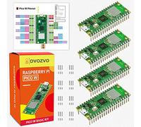 DVOZVO Raspberry Pi Pico W with Pre-Soldered Pin Headers, Raspberry Pi RP2040 Chip, WiFi Wireless Connectivity,Pico WH with USB Cable(4PCS)