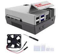 DVOZVO Retro Gaming Nes4Pi Case for Raspberry Pi 4 Model B, RPi 4 Case with Fan RPi Cooling Fan RPi Heatsinks for Raspberry Pi 4 Model B
