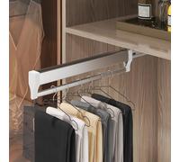 DVTFRUI Extendable Rail Sliding Trouser Hanger Extendable Clothes Hanger Trouser Hanger Adjustable Wardrobe Telescopic Rod Suitable for Trousers, Scarves, Towels, Ties, Jeans,550mm