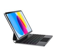 DVWDVW Keyboard Case for iPad 10th Generation 2022 Magic Style Folio Magnetic Keyboard Case with Multi-Touch Trackpad Compatible with iPad 10th Gen 10.9 inch 7 Colors Backlit with LED Display (Black)