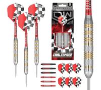 DW Challenger Steel Tip Dart Set, 18G Brass Barrel - Perfect for Casual and Recreational Players, Extra Flights, Shafts and Sharpener