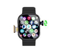 DW100 Smartwatch 4G/5G LTE Android 10.0 180° Rotary camera 64GB ROM WiFi GPS SIM card 2.29 Inch Amoled Play Store Smart Watch (Black,3GB 32GB)
