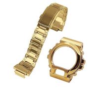 DW6900 Mod Kit Modified Metal Case+Bracelet Compatible With Casio DW-6900 Series Stainless Steel Bezel Strap Men's Watch Accessories(A-gold suit)