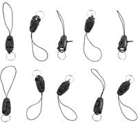 Dwang 10 Pcs Black Anti-lost Nylon Lanyards Phone Straps Hanging Head Lanyard Cords Phone Charms Badge Lanyards Pendant Buckle Small Sling Key Straps Cell Charms
