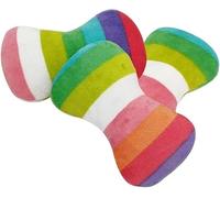 Dwang 2 Pcs Colourful Dog Plush Vocal Toy Rainbow Dog Bone-Shape Chewing Toy Pet Supplies for Pet Playing Use Adorable Quality and Practical Attractive and Professional Dog Chew Toys