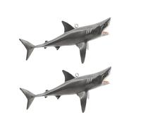 Dwang 2 Pcs Grey Floating Shark Ornament, Adjustable Aquarium Shark Animal Decor, Shark Pool Decor, Aquarium Floating Shark Ornaments Suitable for Aquarium All Kinds of Fish Tank and Home Decor