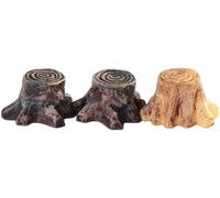 Dwang 3Pcs Artificial Tree Stump Mini Garden Figurines Stumps Ornaments Root Stump Fairy Garden Miniatures Gnomes Moss Terrariums Resin Crafts Figurines for Home Decoration Accessories