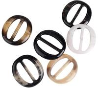 Dwang 6 Pcs Color Random Scarf Clip Ring Scarf Clasp Slides T Shirt Clips Rings Oval Plastic Scarf Buckle Holder for Men's Fashion Women Brooches and Pins