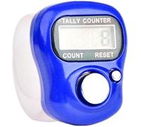 Dwang Blue Electronic Finger Counter Display LED Digital Row Counter, Handheld Number Click Counter, Electronic Finger Hand Tally with Ring for Counters Accessories,Track and Field Lap Counters