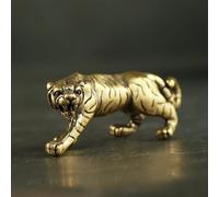 Dwang Gold Antique Copper Tiger King Figurines Home Decor Accessories Vintage Brass Animal Ornaments Desk Decorations Collectible Figurines, Home Décor Accents