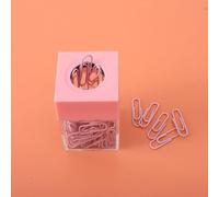 Dwang Pink Magnetic Paper Cilp Dispenser Holder Clear Acrylic Paper Clip Organizers with Magnetic Top for Desk Cute Office Binder Clip, Hair Clip,Paper Clip Holders Office and School Supplies